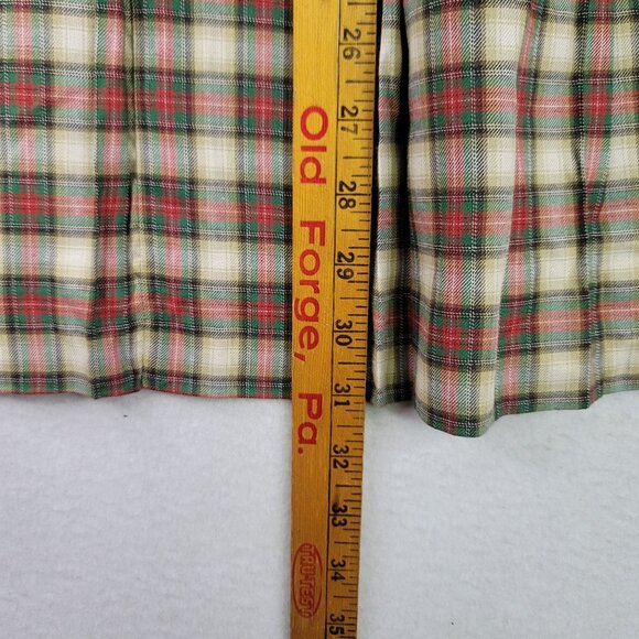 Susan Bristol Tartan Plaid Pleated Midi Skirt Size 14P Fringed Kilt Deadstock US - Picture 9 of 10